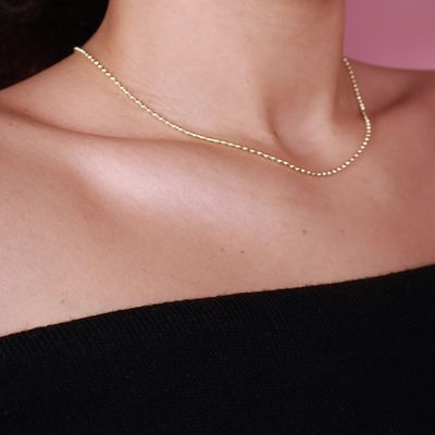 Bead Chain Necklace Gold